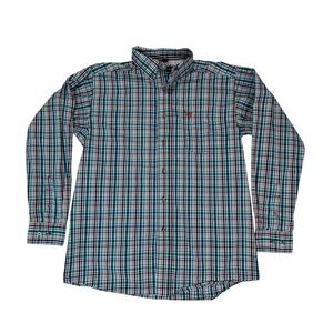 Ariat Pro Series‎ Plaid Button Down Long Sleeve Shirt Mens size MEDIUM